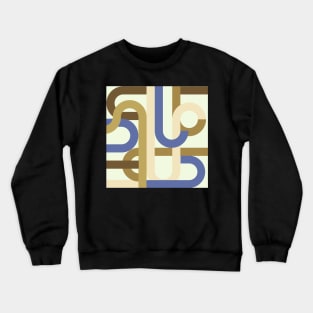 Abstract vintage geometric pattern brown blue Crewneck Sweatshirt